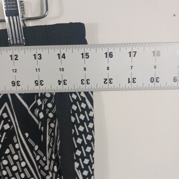 Calvin Klein, Small, Light Weight, Black/White Print Pull-On Pants, Side Stripe - Picture 11 of 16